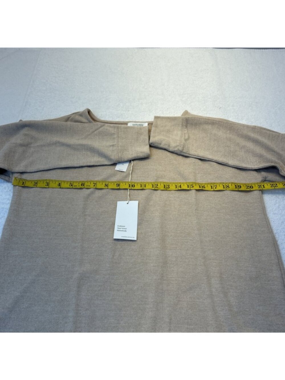 Haven Well Within Crew Neck Soft Lightweight Sweater Beige Medium NWT - Picture 5 of 8